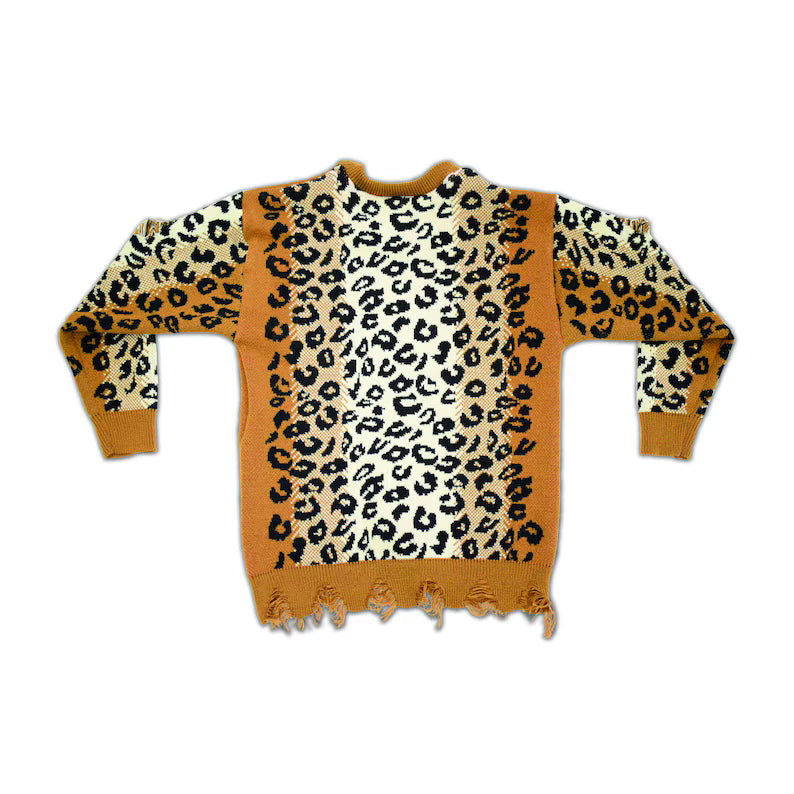 Blondie Knit Sweater – Vintage Rock Unisex Sweater with Leopard Print Sleeves, Made in USA