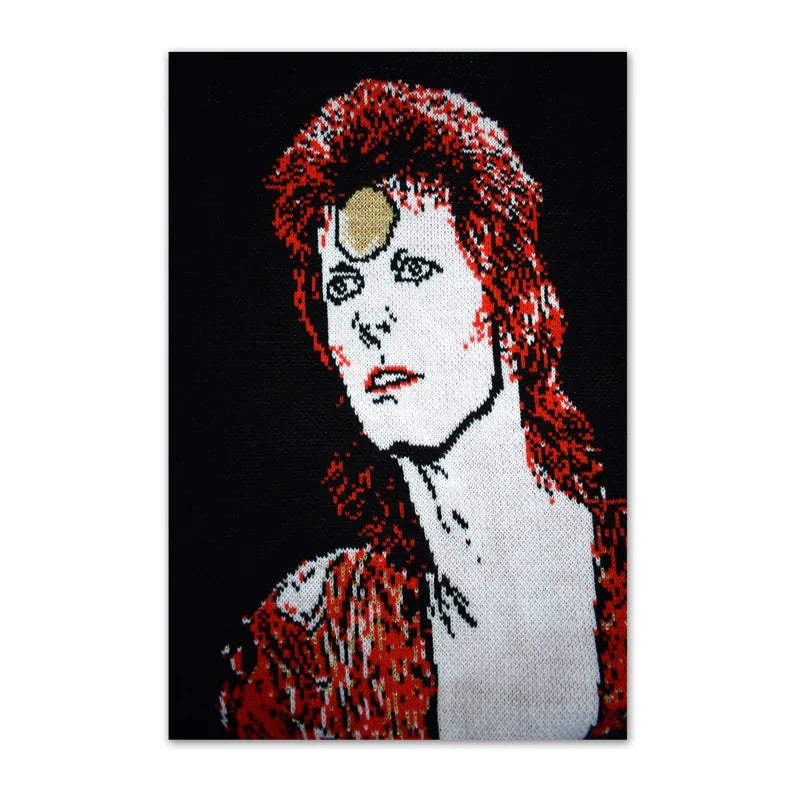 David Bowie Moonage Daydream Knit Sweater – Vintage Rock Unisex Sweater, Space Oddity Inspired, Made in USA