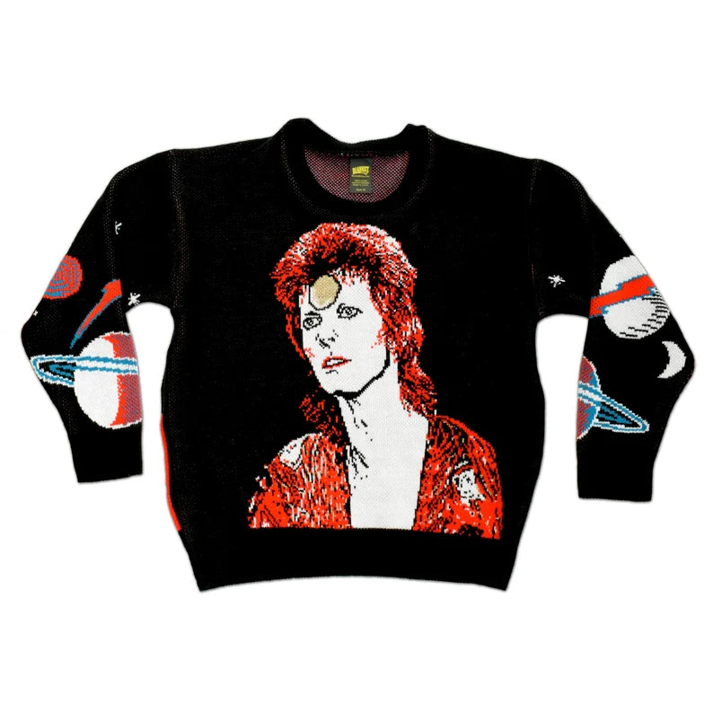 David Bowie Moonage Daydream Knit Sweater – Vintage Rock Unisex Sweater, Space Oddity Inspired, Made in USA