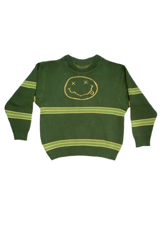 Grunge Knit Sweater – 90s Rock Inspired Unisex Sweater, Vintage Band Style, Made in USA