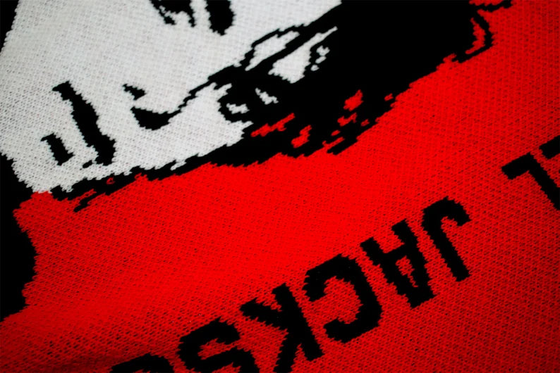 Michael Jackson Knit Sweater – ’80s Retro Pop Unisex Sweater, Vintage Music Fan Gift, Made in USA