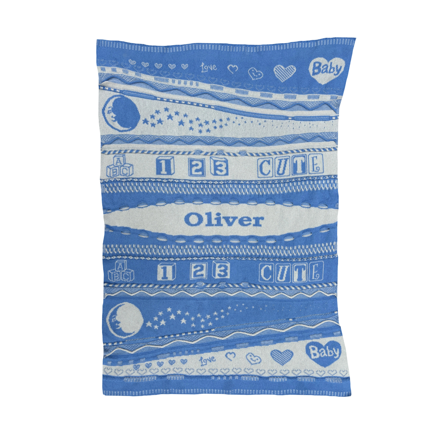 Personalized Sensory Knit Baby Blanket – Custom Name Blanket for Infants, 4 Colors, Made in USA