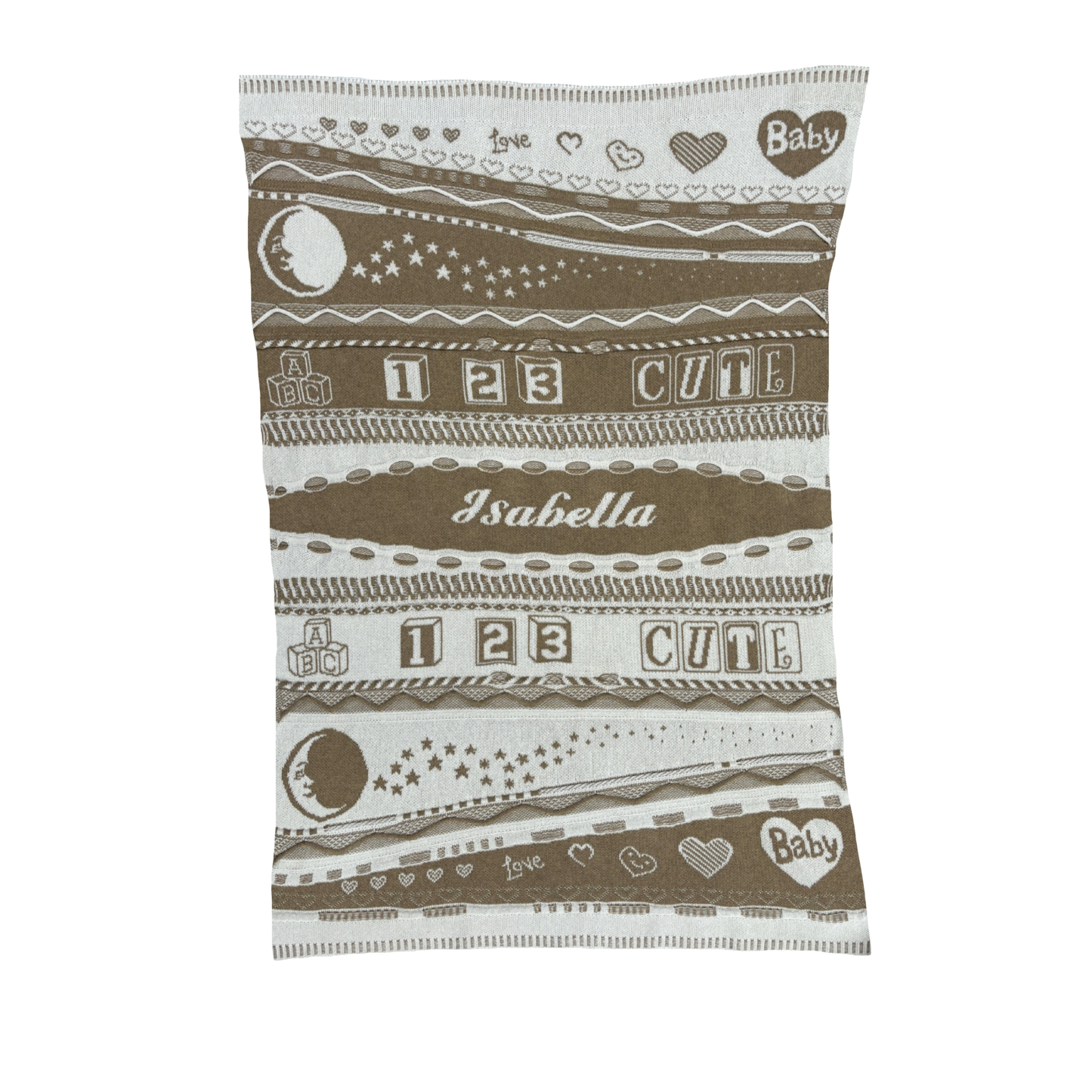 Personalized Sensory Knit Baby Blanket – Custom Name Blanket for Infants, 4 Colors, Made in USA