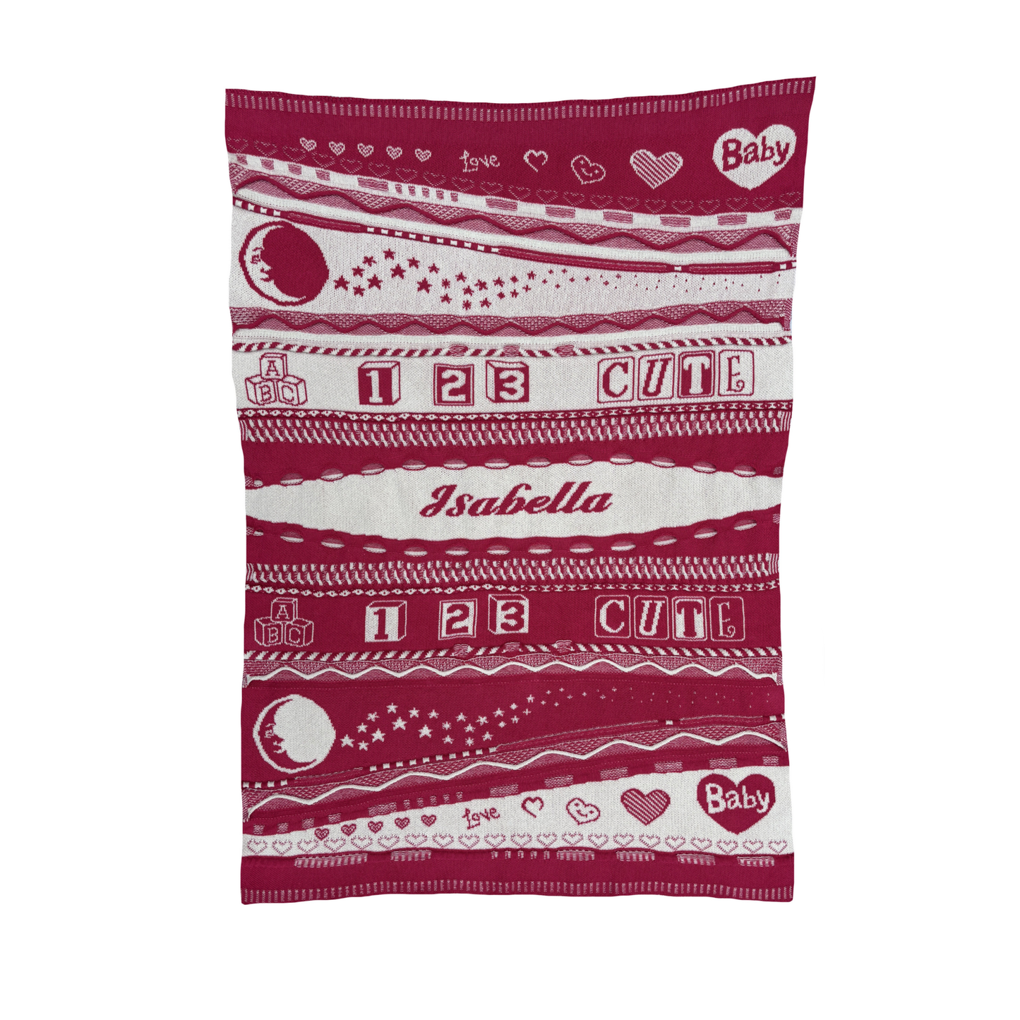 Personalized Sensory Knit Baby Blanket – Custom Name Blanket for Infants, 4 Colors, Made in USA