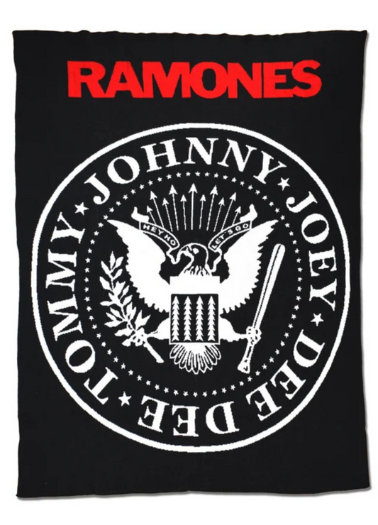 Ramones Knit Throw Blanket – Punk Rock Gift, Music Lover Home Decor, Made in USA