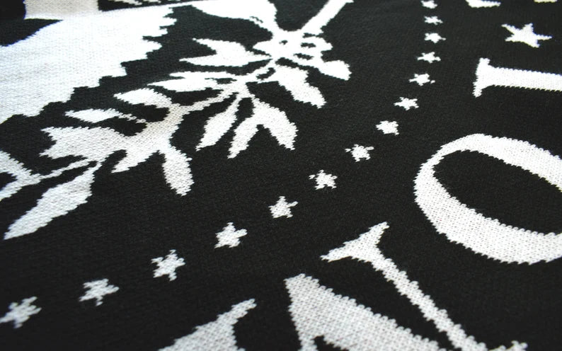 Ramones Knit Throw Blanket β Punk Rock Gift, Music Lover Home Decor, Made in USA