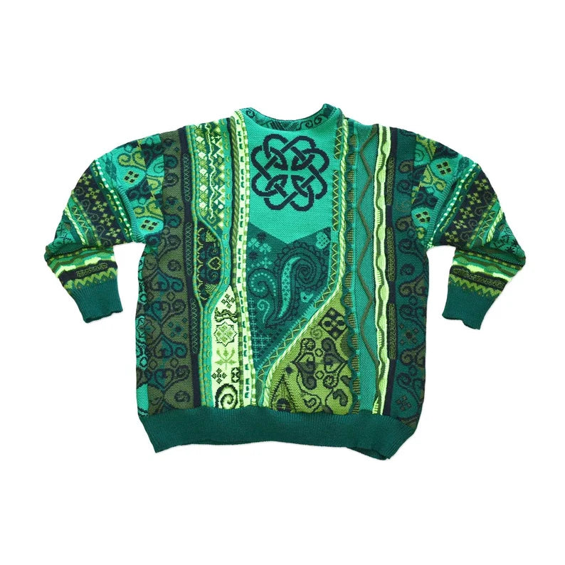 St. Patrick’s Day Knit Sweater – Unisex Irish Pride Sweater, Green Holiday Party Gift, Made in USA