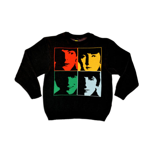Beatles Pop Art Knit Sweater – Vintage Rock Unisex Sweater, Retro Music Lover Gift, Made in USA