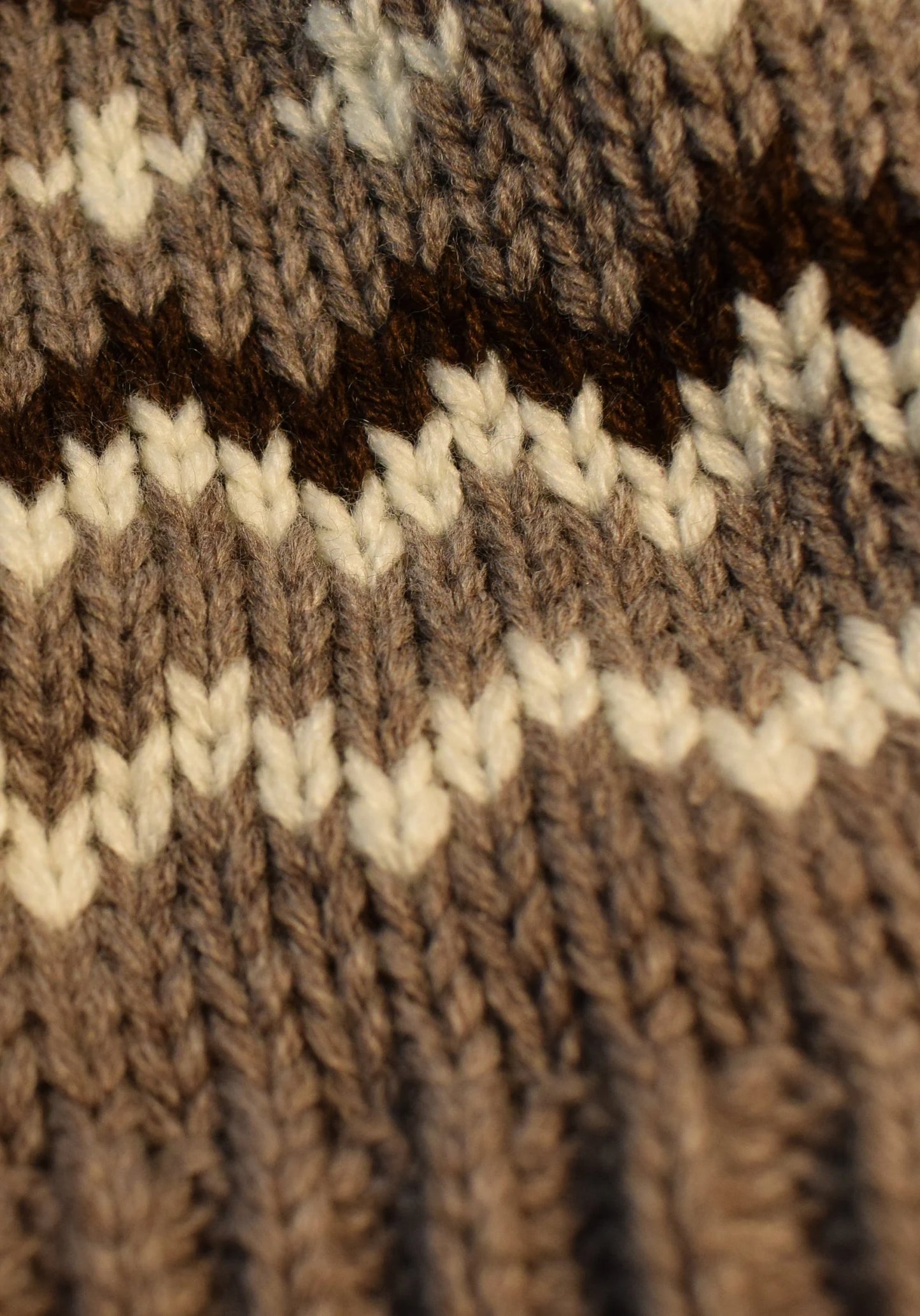Cozy Knit Mittens – Brown and Cream Zig-Zag Pattern, Inspired by Iconic Inauguration Mittens, Made in USA