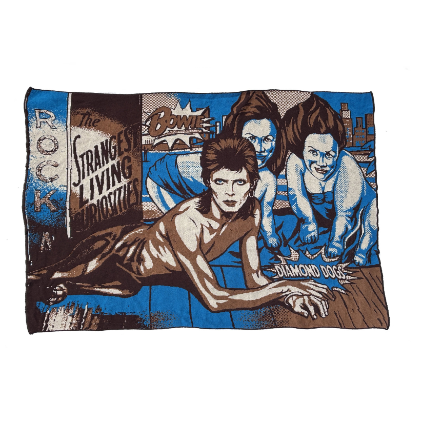 David Bowie Diamond Dogs Knit Blanket – Woven Album Cover Throw (70x50) – Music Fan Gift