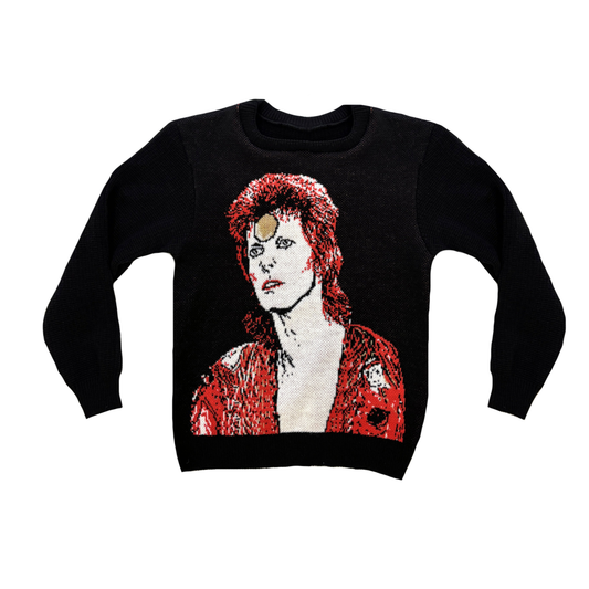 David Bowie Moonage Daydream Knit Sweater – Vintage Rock Unisex Sweater, Space Oddity Inspired, Made in USA