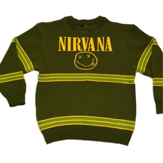 Grunge Knit Sweater – 90s Rock Inspired Unisex Sweater, Vintage Band Style, Made in USA