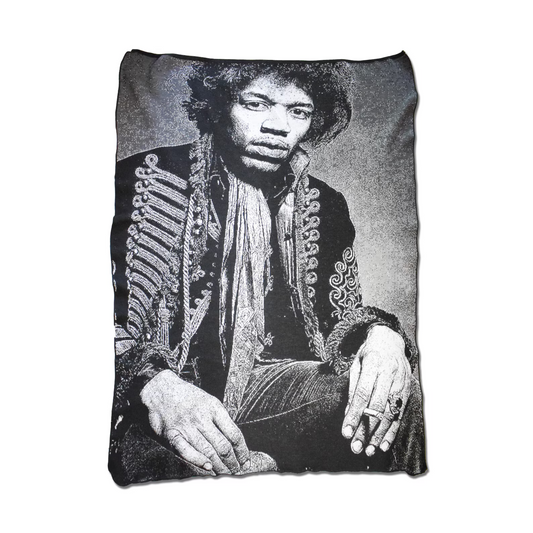 Jimi Hendrix Knit Throw Blanket – Custom Rock Legend Gift, Music Lover Home Decor, Made in USA