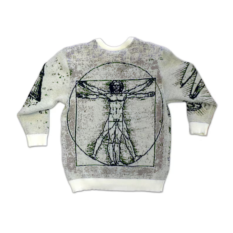Leonardo da Vinci Mona Lisa Knit Sweater – Renaissance Art Unisex Sweater, Unique Gift for Artists & Art Lovers, Made in USA