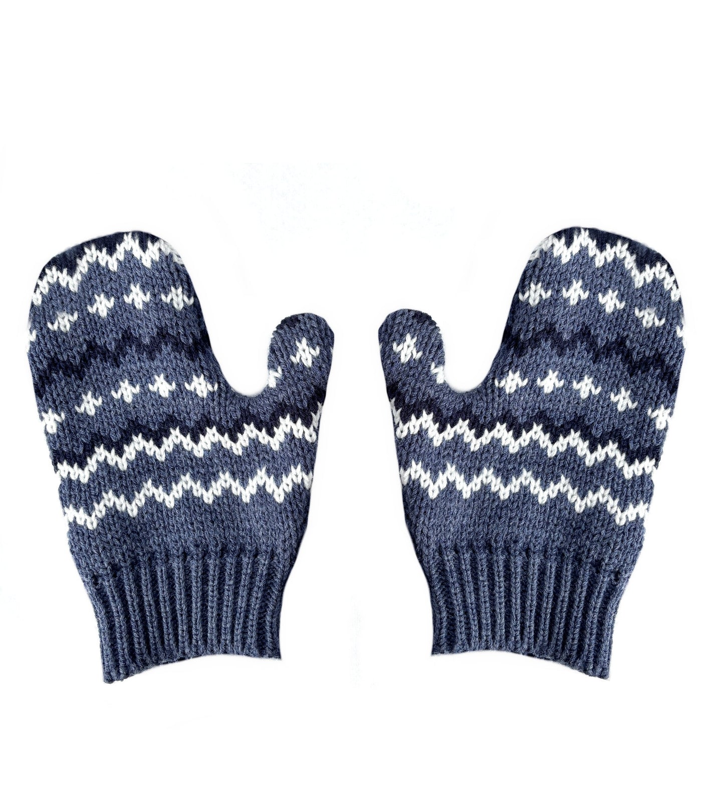 Bernie Sanders Inspired Cozy Knit Mittens – Brown & Cream or Blue & White Zig-Zag Pattern, Iconic Inauguration Mittens, Made in USA