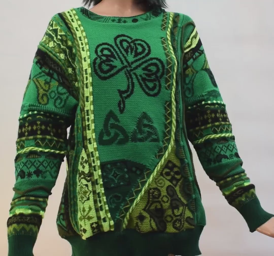 St. Patrick's Day Knit Sweater – Unisex Irish Pride Sweater, Green