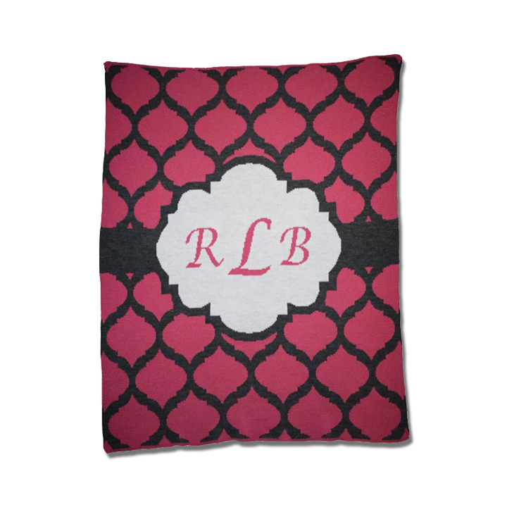 Monogram Blanket - Pink - BlanketBoss